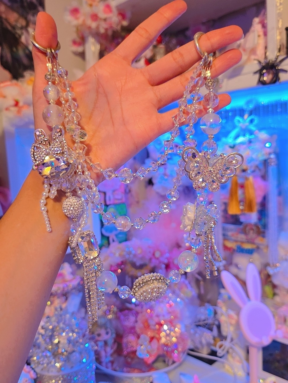 Crystal Butterfly & Bow Chain